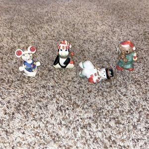 Lot of 4 small Christmas Ornaments - 2 to 2 1/2” in height or length